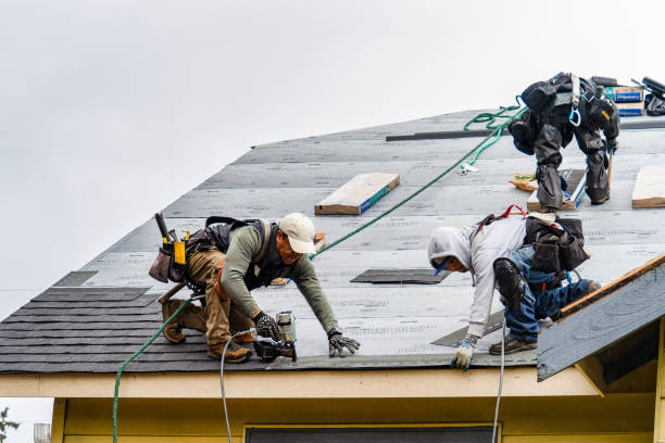 Professional Gutter Installation technician working in Southington, OH